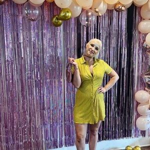 Lemon/Lime Green Collared Topshop Dress